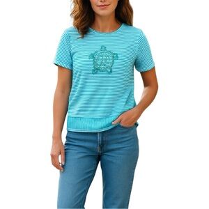 Cottagecore VTG  Alfred Dunner Women’s Striped Sequined Embroidered Size Small